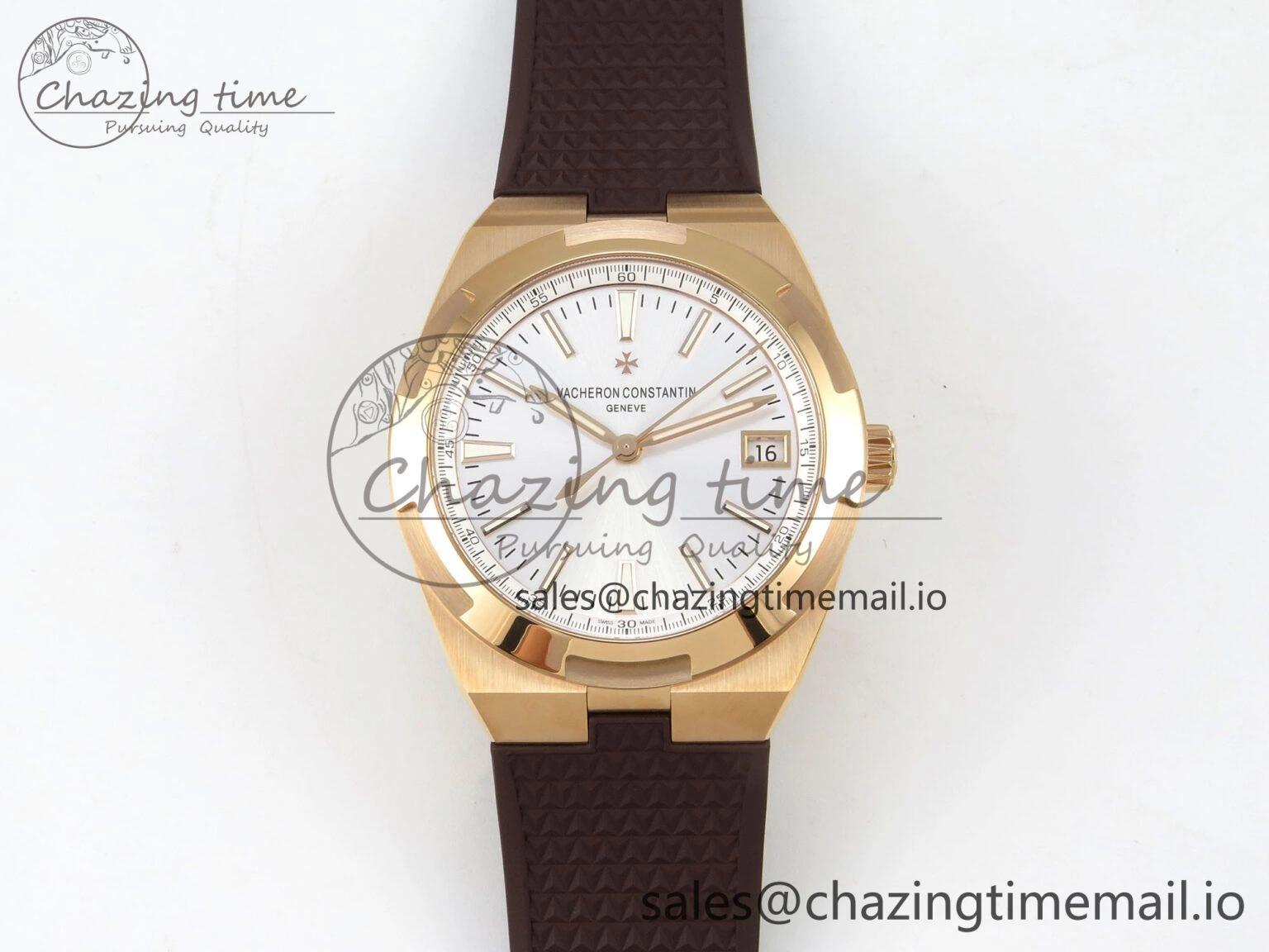 Overseas 4520V RG ZF 1:1 Best Edition White Dial on Black Rubber Strap A Seasonal 9822