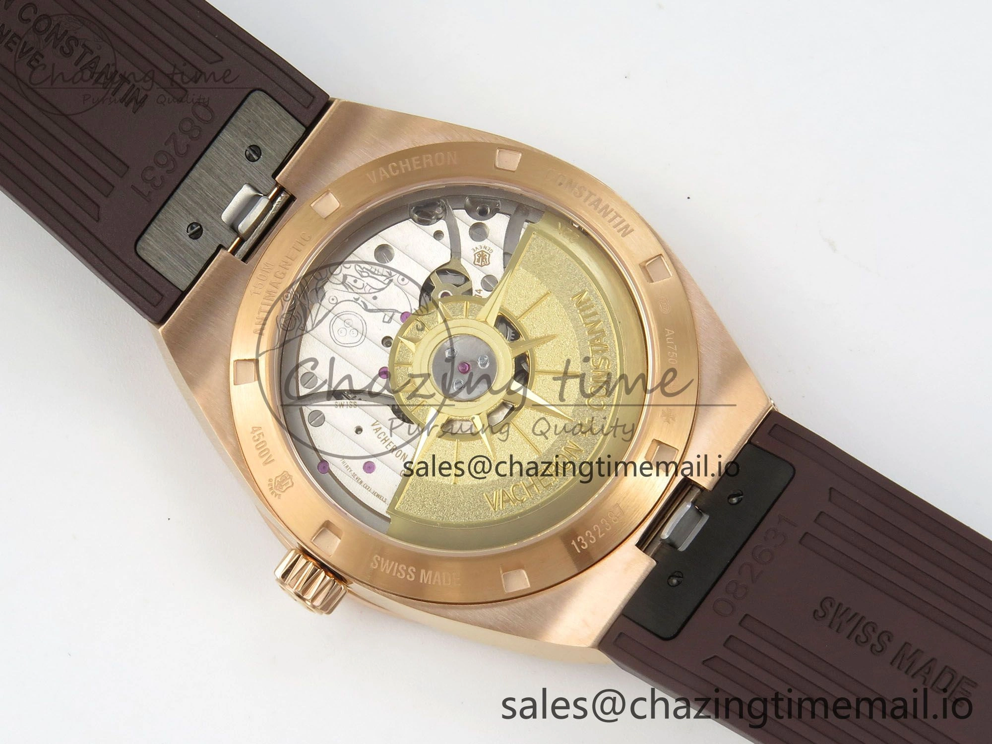 Overseas 4520V RG ZF 1:1 Best Edition White Dial on Black Rubber Strap A Seasonal 9822
