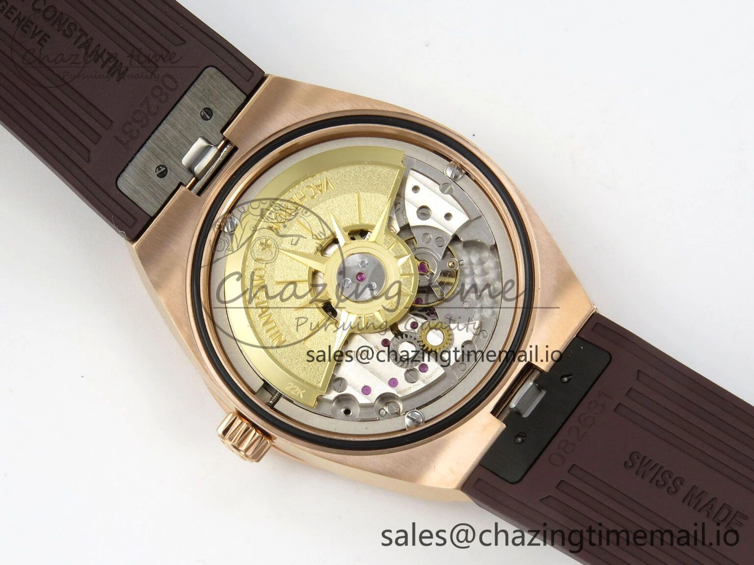 Overseas 4520V RG ZF 1:1 Best Edition White Dial on Black Rubber Strap A Seasonal 9822