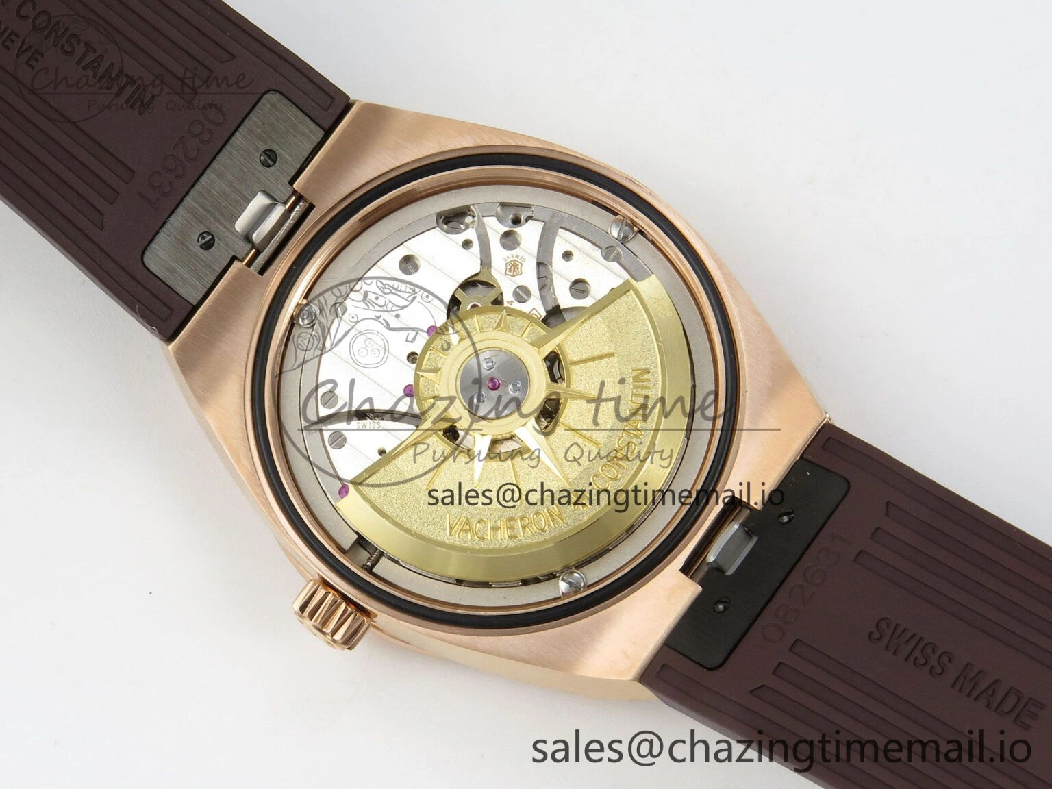 Overseas 4520V RG ZF 1:1 Best Edition White Dial on Black Rubber Strap A Seasonal 9822