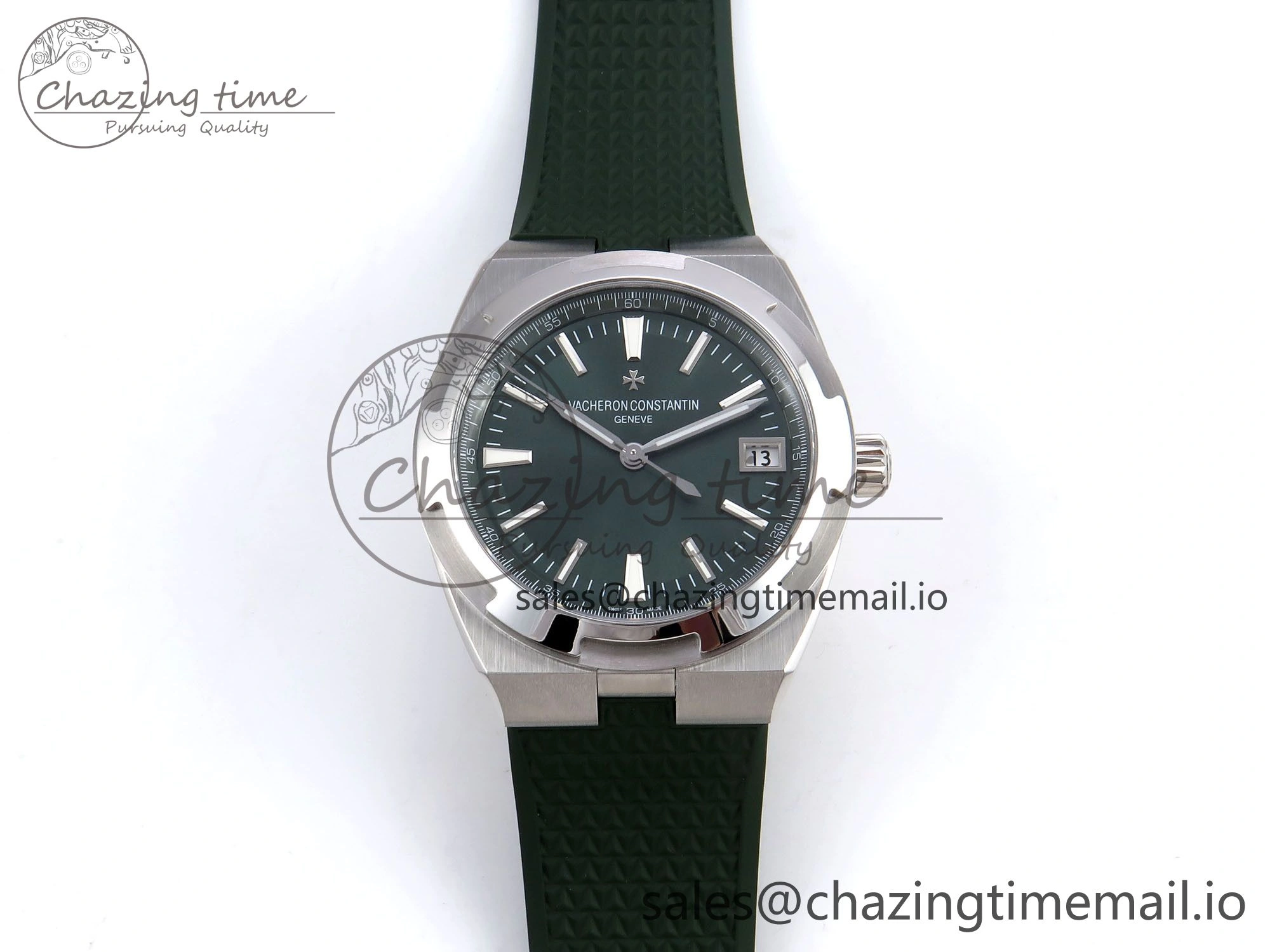 Overseas 4520V SS 8F Best Edition Green Dial On Green Rubber Strap A FashionForward 9854