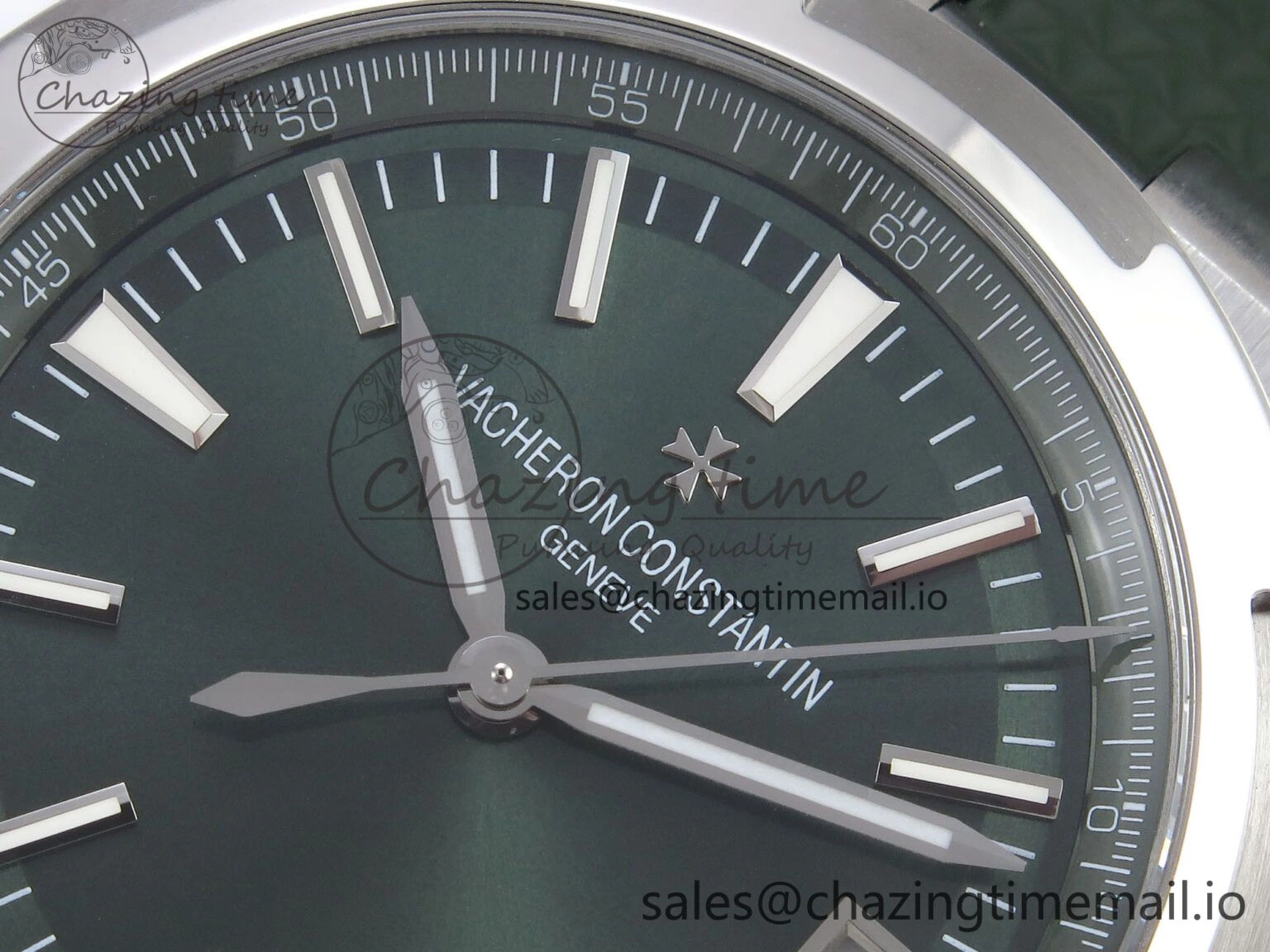 Overseas 4520V SS 8F Best Edition Green Dial On Green Rubber Strap A FashionForward 9854