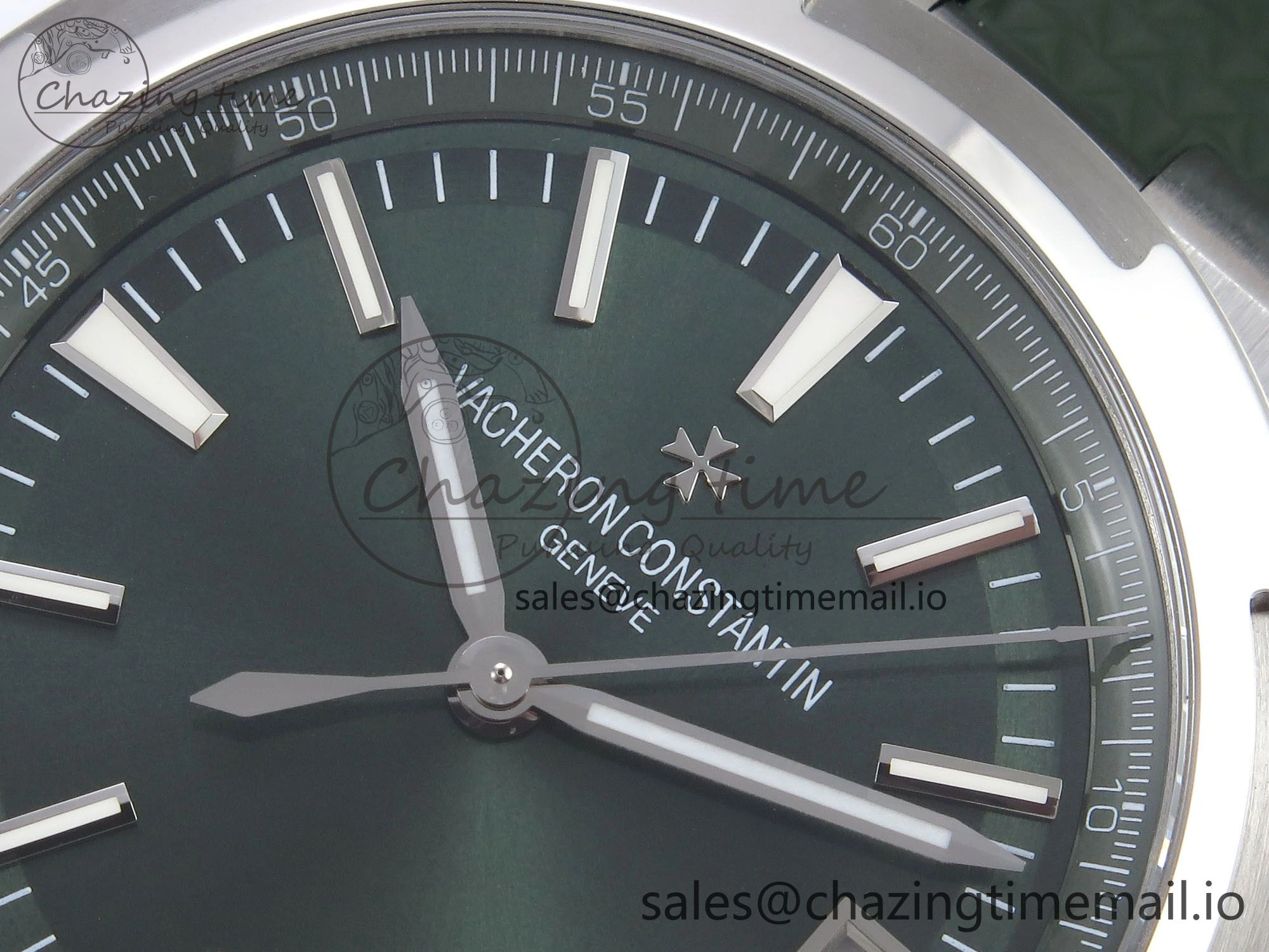 Overseas 4520V SS 8F Best Edition Green Dial On Green Rubber Strap A FashionForward 9854