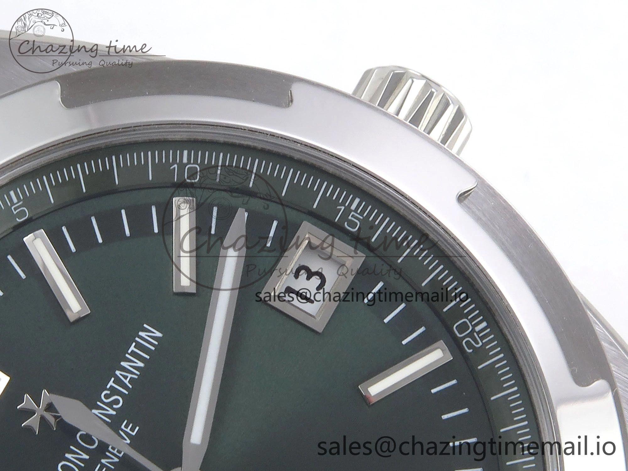 Overseas 4520V SS 8F Best Edition Green Dial On Green Rubber Strap A FashionForward 9854