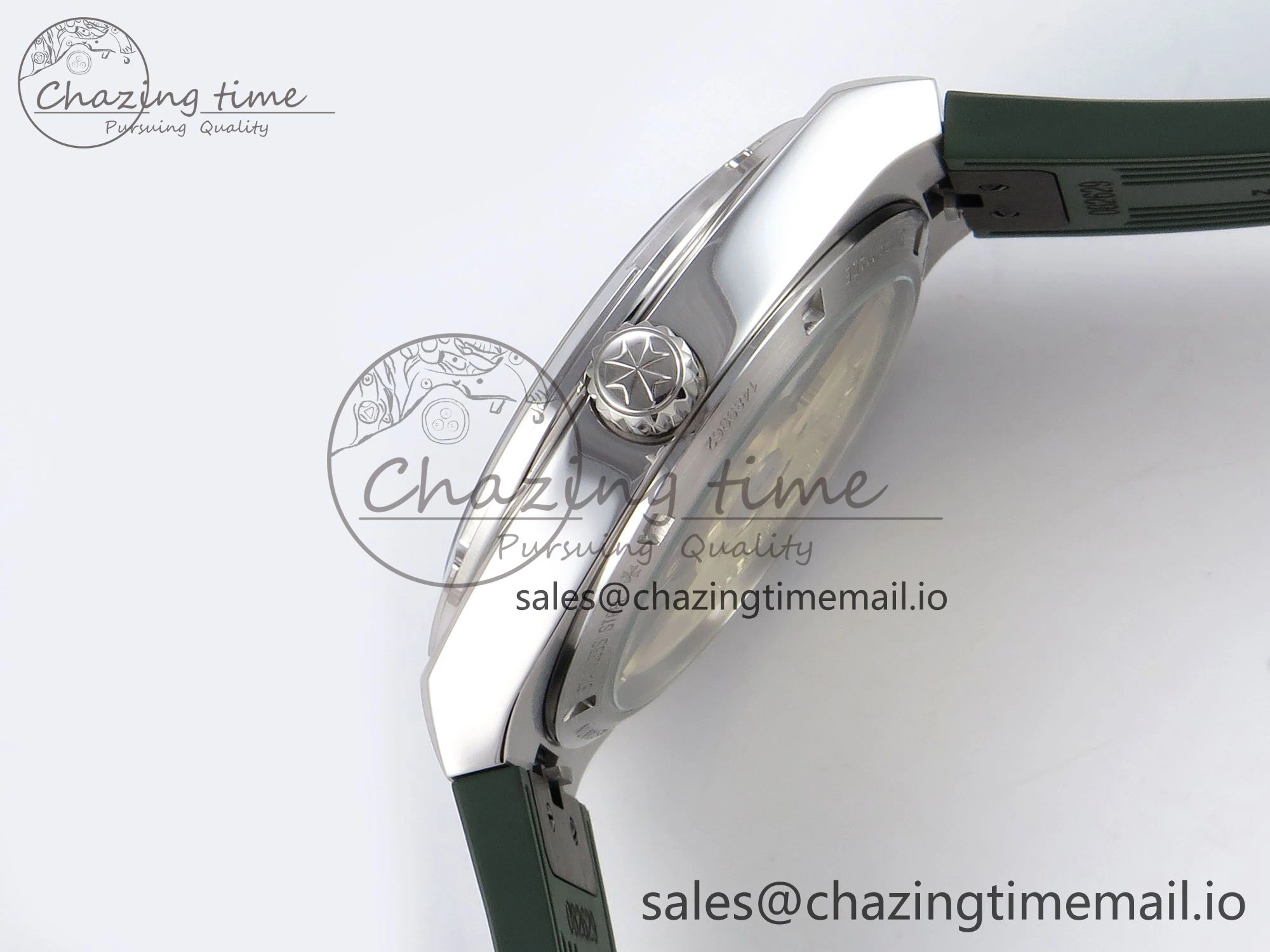 Overseas 4520V SS 8F Best Edition Green Dial On Green Rubber Strap A FashionForward 9854
