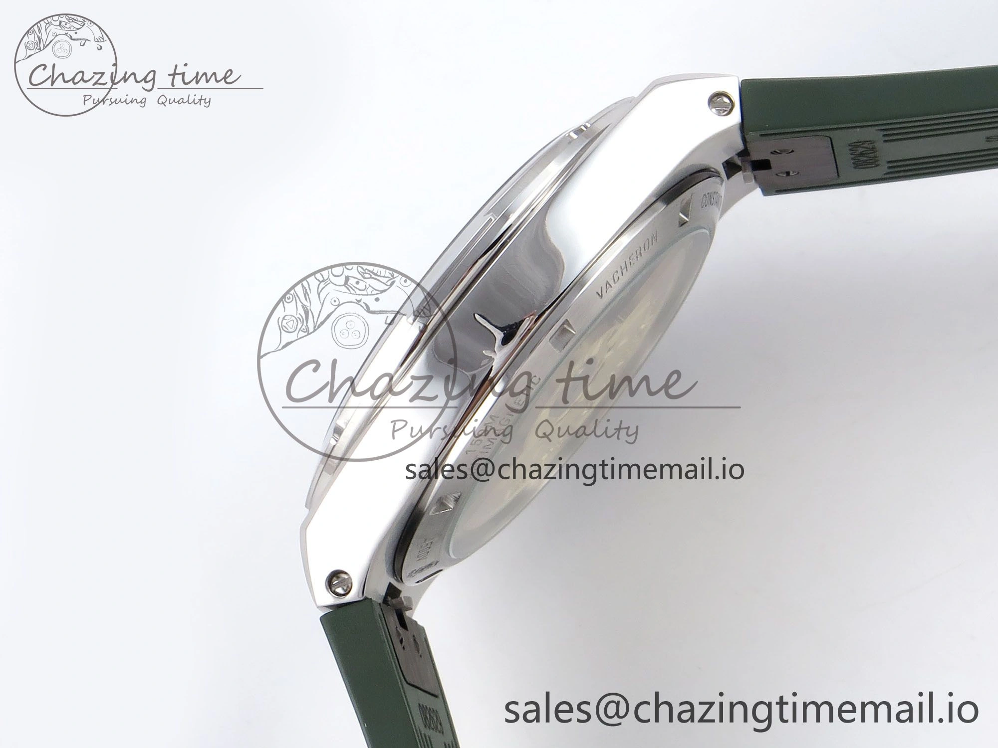 Overseas 4520V SS 8F Best Edition Green Dial On Green Rubber Strap A FashionForward 9854