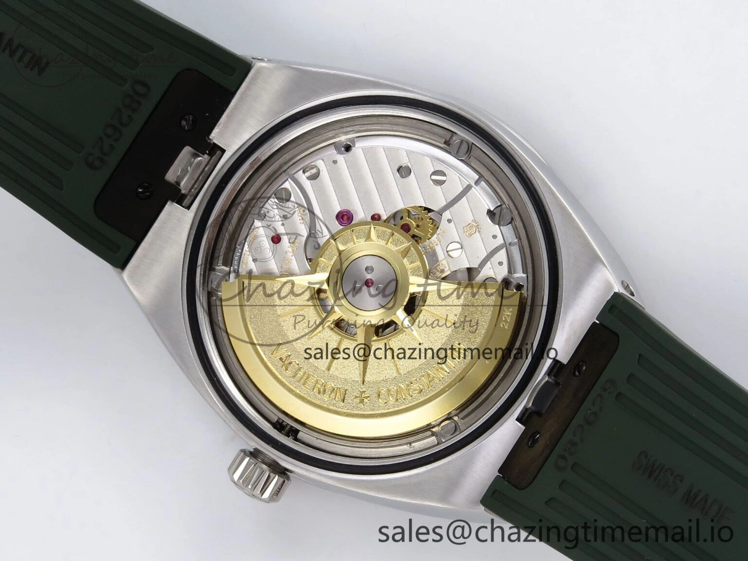 Overseas 4520V SS 8F Best Edition Green Dial On Green Rubber Strap A FashionForward 9854