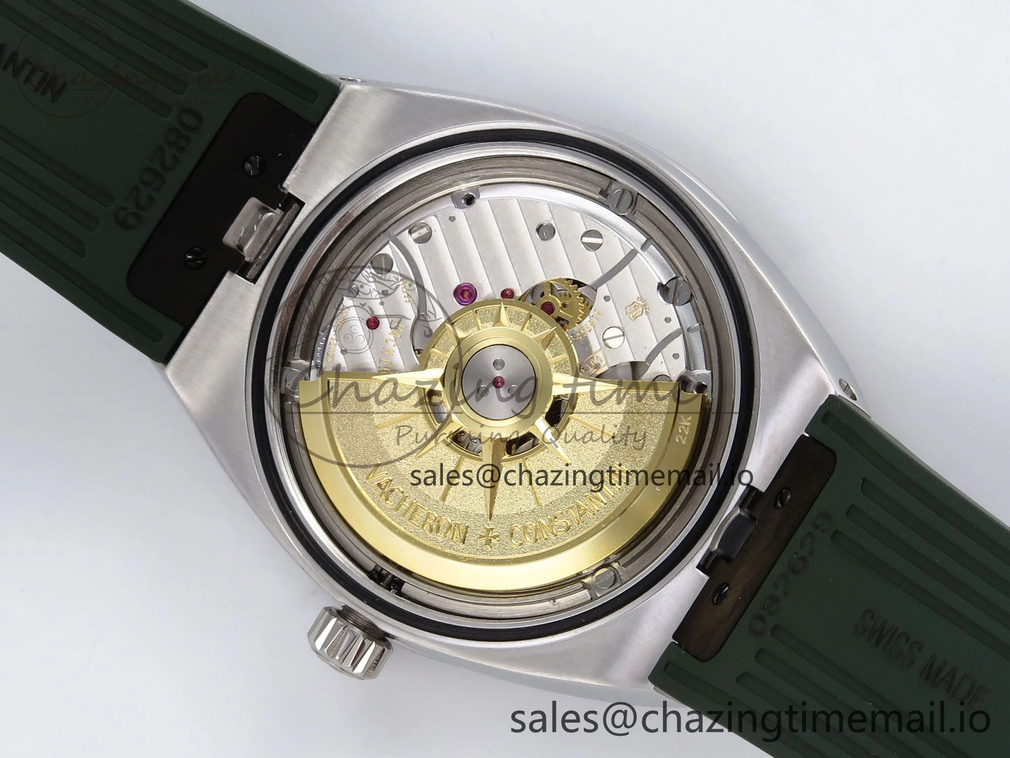Overseas 4520V SS 8F Best Edition Green Dial On Green Rubber Strap A FashionForward 9854