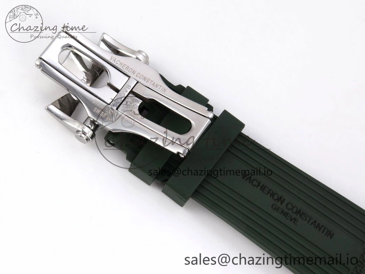 Overseas 4520V SS 8F Best Edition Green Dial On Green Rubber Strap A FashionForward 9854