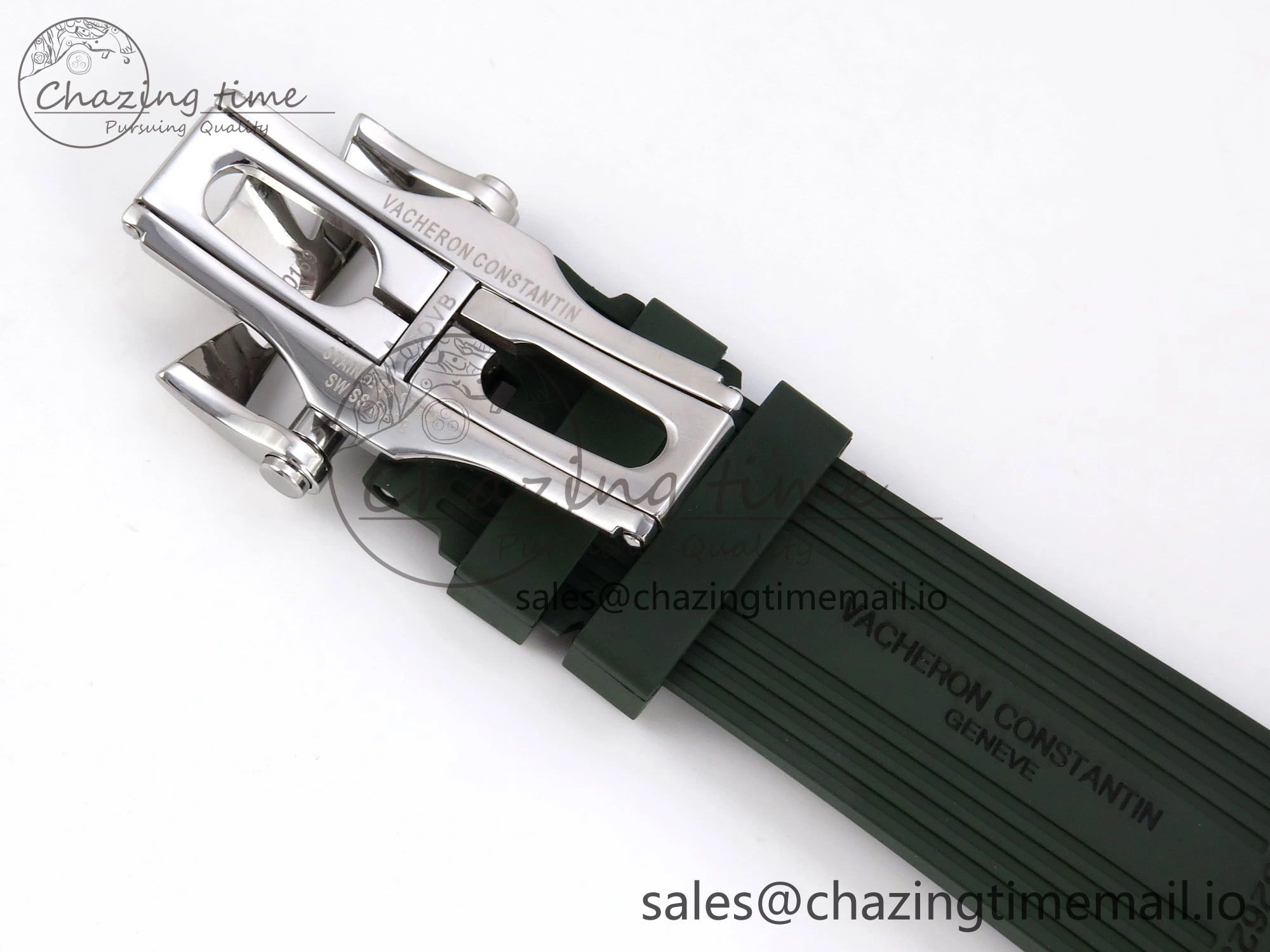 Overseas 4520V SS 8F Best Edition Green Dial On Green Rubber Strap A FashionForward 9854