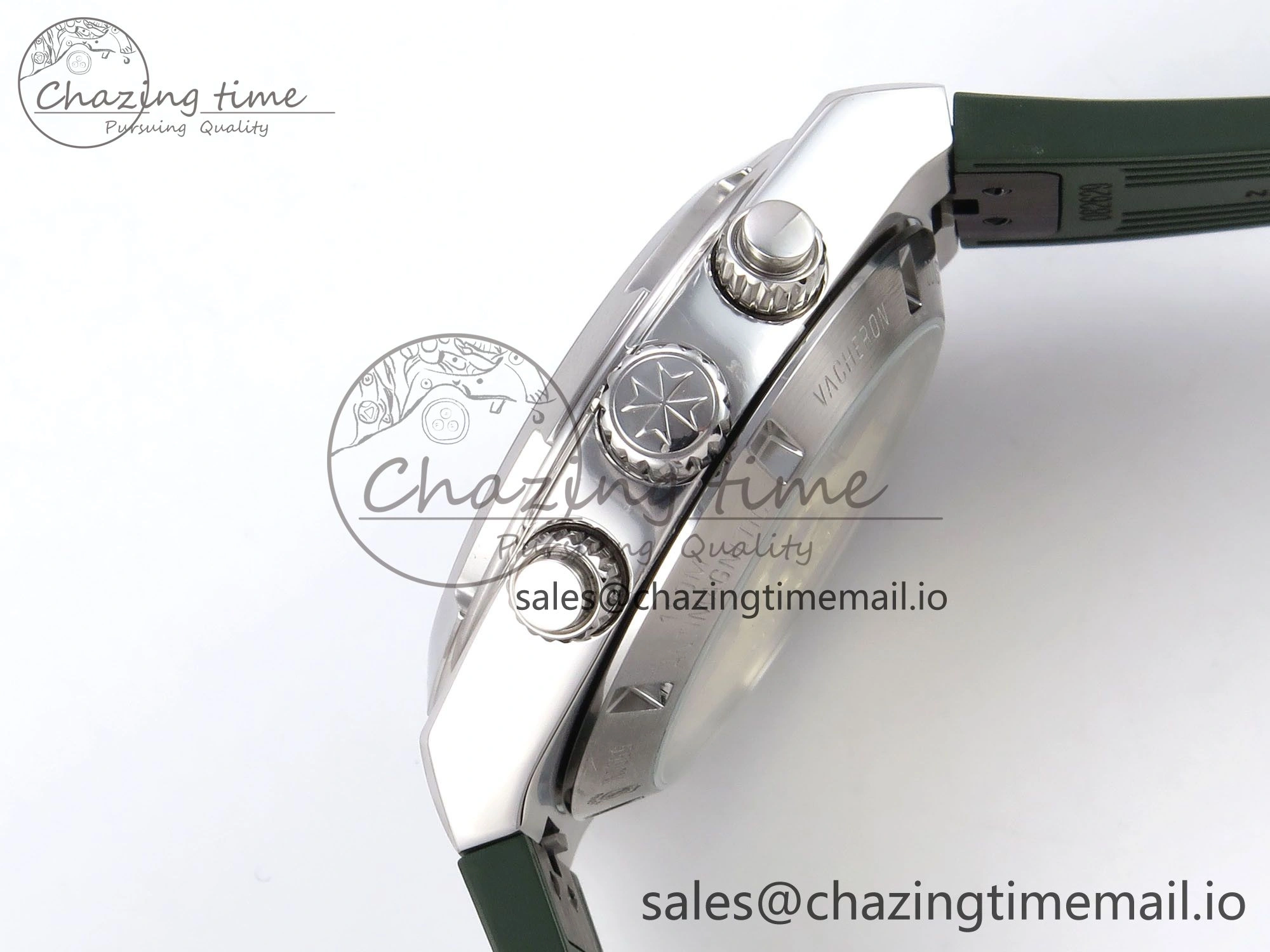 Overseas 4520V SS 8F Best Edition Green Dial On Green Rubber Strap A7750 Modified to A Chic 9846