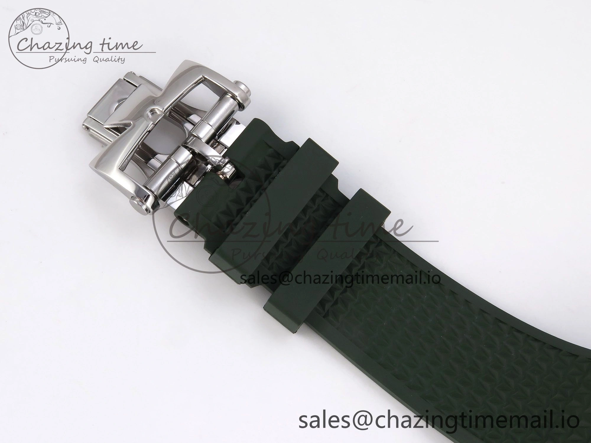 Overseas 4520V SS 8F Best Edition Green Dial On Green Rubber Strap A7750 Modified to A Chic 9846