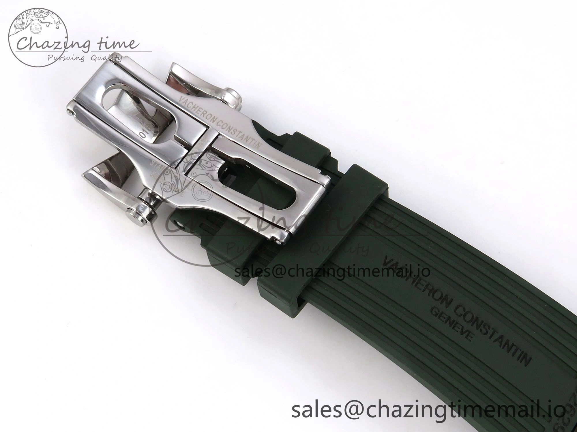 Overseas 4520V SS 8F Best Edition Green Dial On Green Rubber Strap A7750 Modified to A Chic 9846