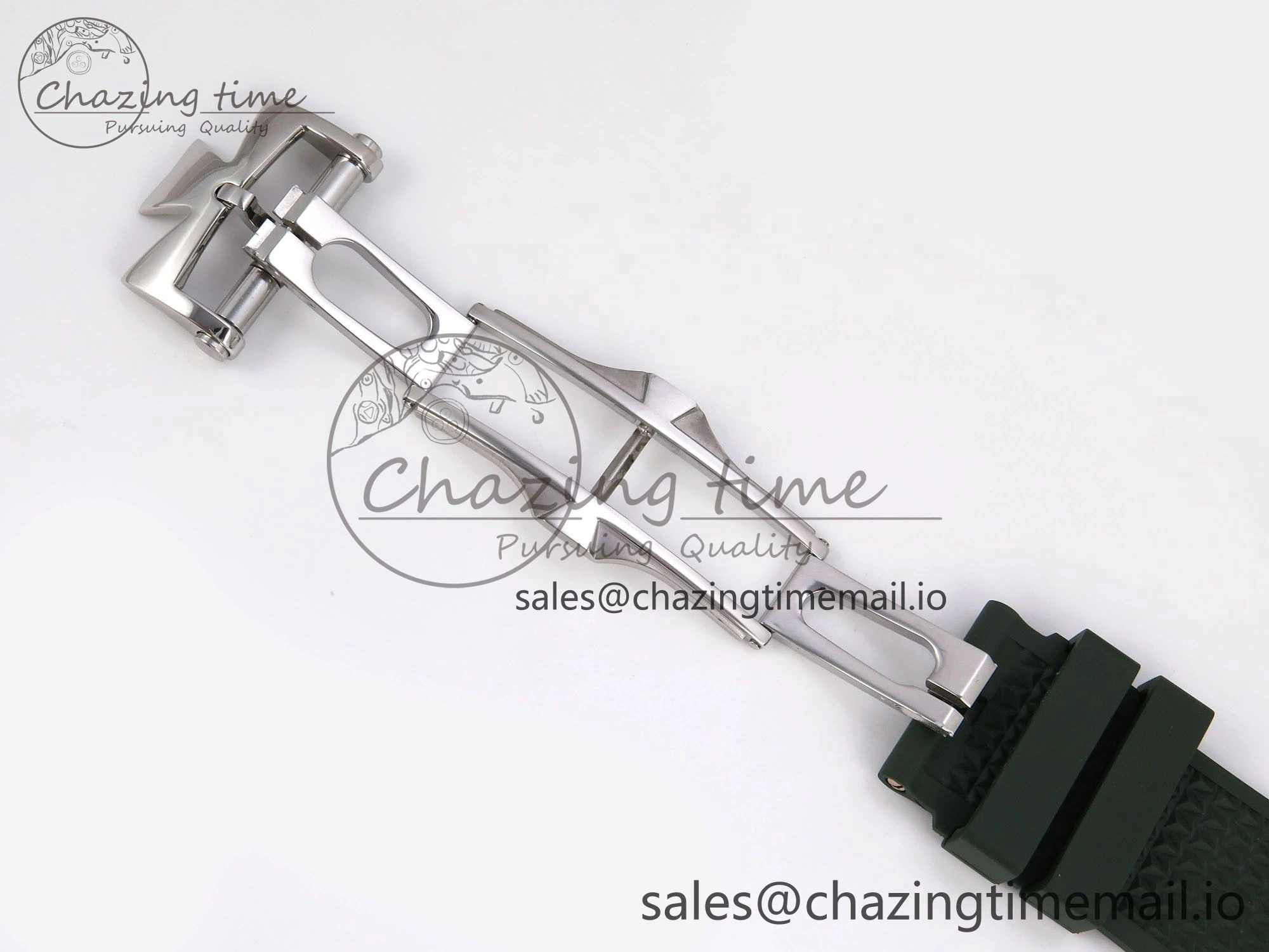 Overseas 4520V SS 8F Best Edition Green Dial On Green Rubber Strap A7750 Modified to A Chic 9846