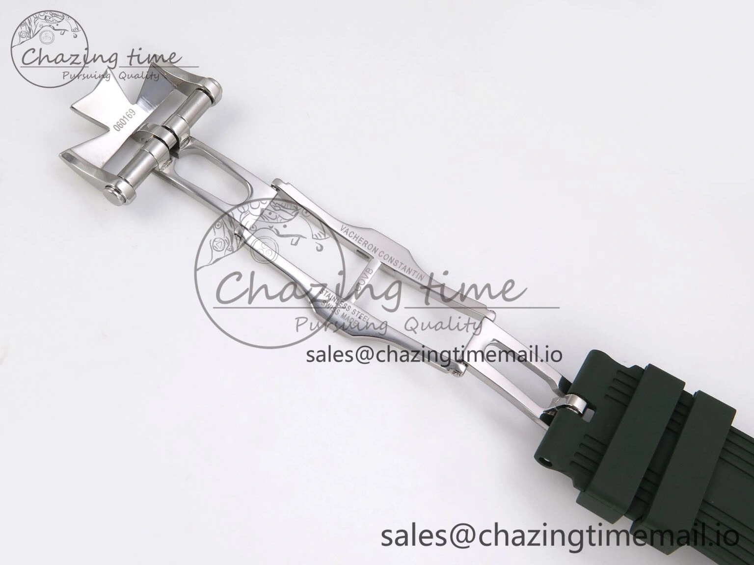 Overseas 4520V SS 8F Best Edition Green Dial On Green Rubber Strap A7750 Modified to A Chic 9846