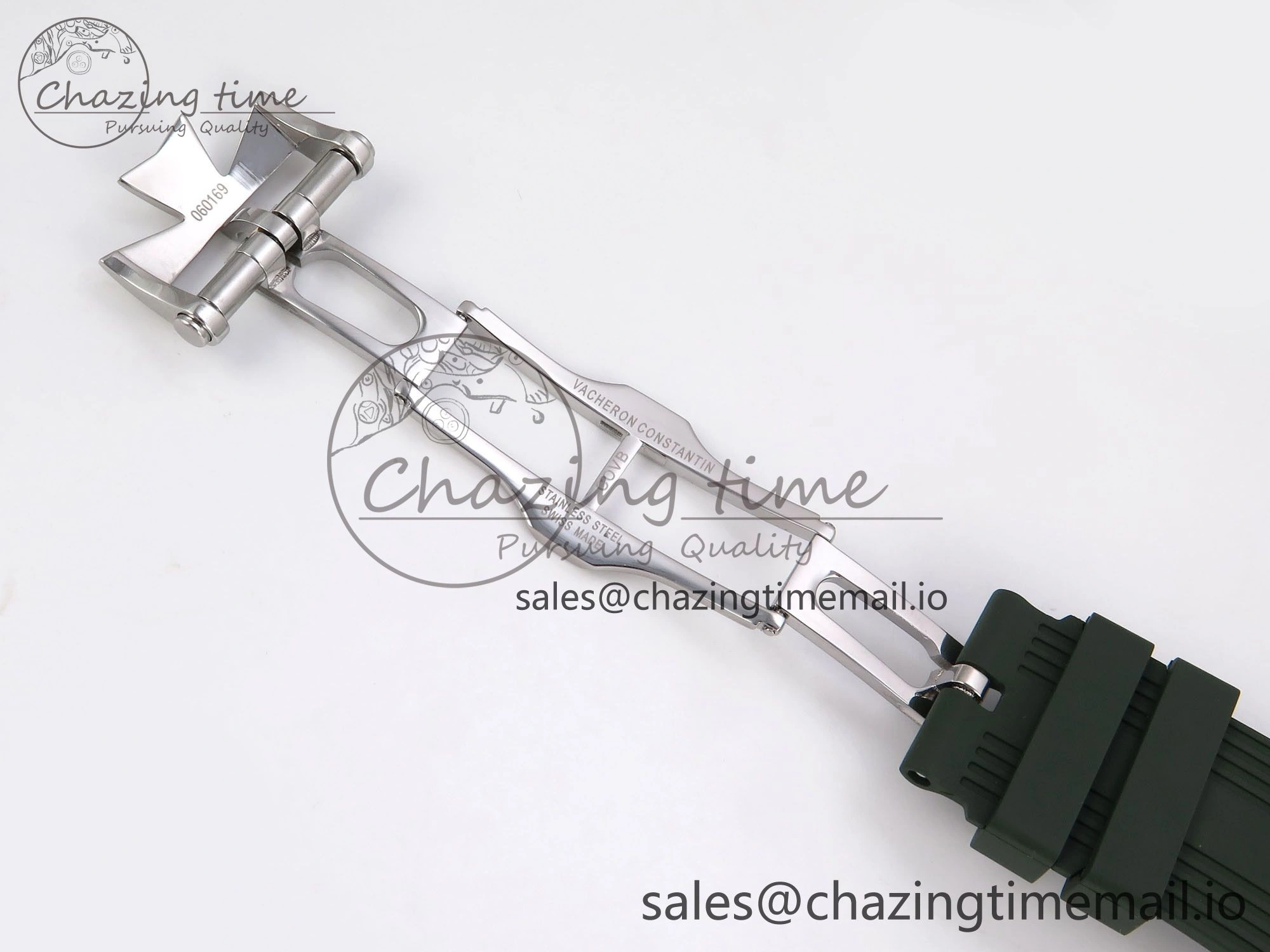 Overseas 4520V SS 8F Best Edition Green Dial On Green Rubber Strap A7750 Modified to A Chic 9846