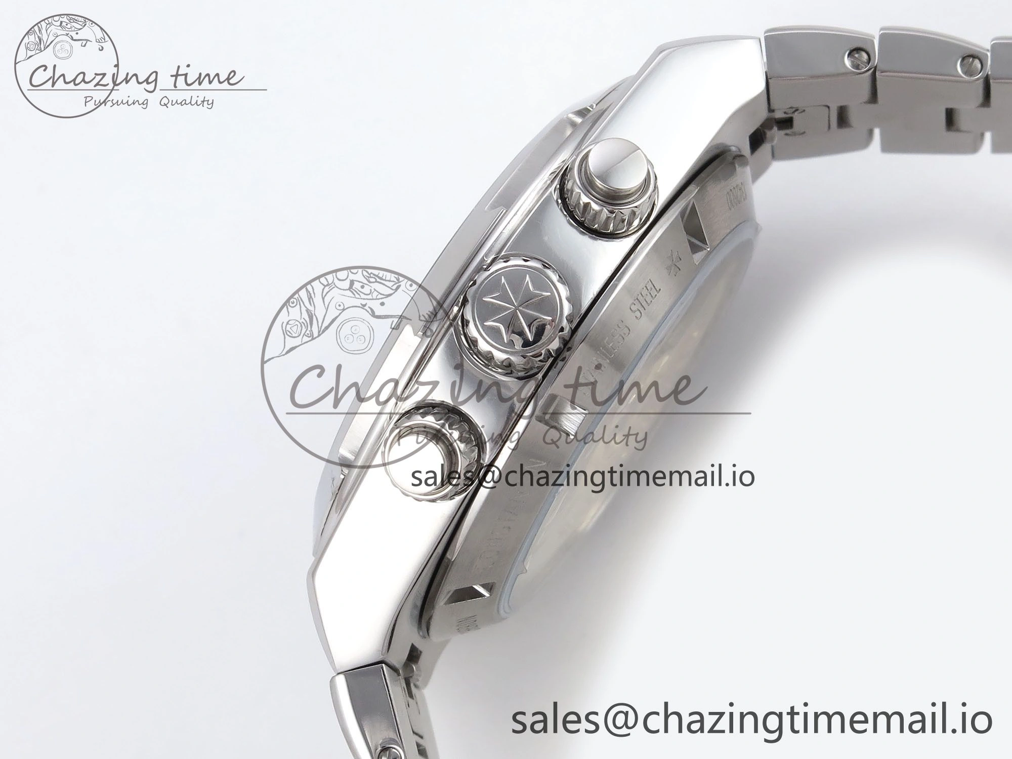 Upgraded Overseas 4520V SS 8F Best Edition Green Dial On SS Bracelet A7750 Modified to A 9842