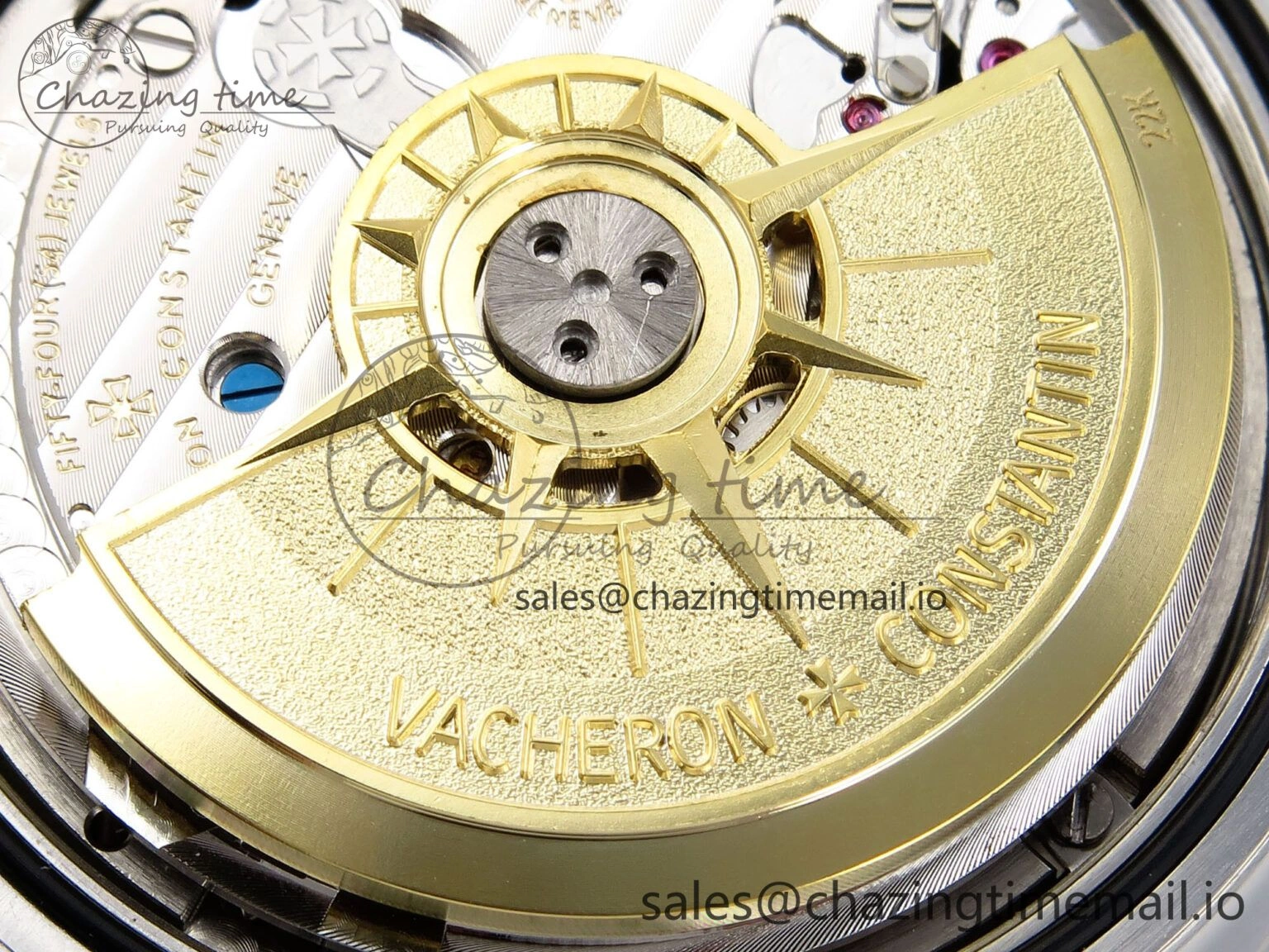 Upgraded Overseas 4520V SS 8F Best Edition Green Dial On SS Bracelet A7750 Modified to A 9842