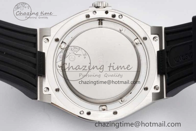 Fashionable Overseas 47040 SS PPF 1:1 Best Edition Black Textured Dial on Black Rubber Strap A 9886