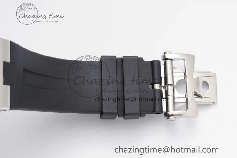 Fashionable Overseas 47040 SS PPF 1:1 Best Edition Black Textured Dial on Black Rubber Strap A 9886