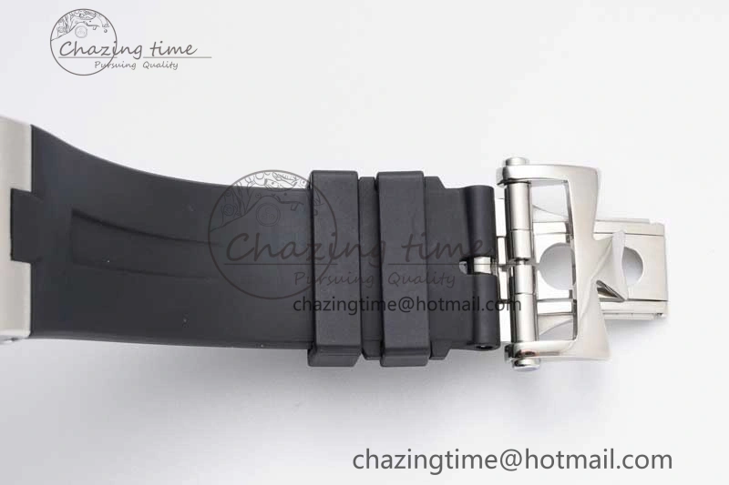 Fashionable Overseas 47040 SS PPF 1:1 Best Edition Black Textured Dial on Black Rubber Strap A 9886