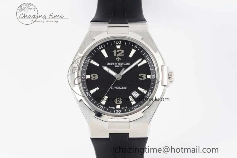 Fashionable Overseas 47040 SS PPF 1:1 Best Edition Black Textured Dial on Black Rubber Strap A 9886