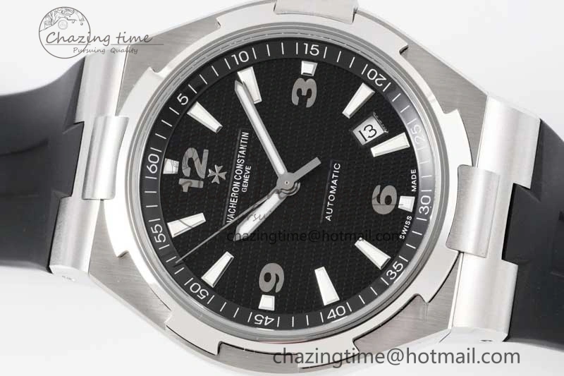 Fashionable Overseas 47040 SS PPF 1:1 Best Edition Black Textured Dial on Black Rubber Strap A 9886