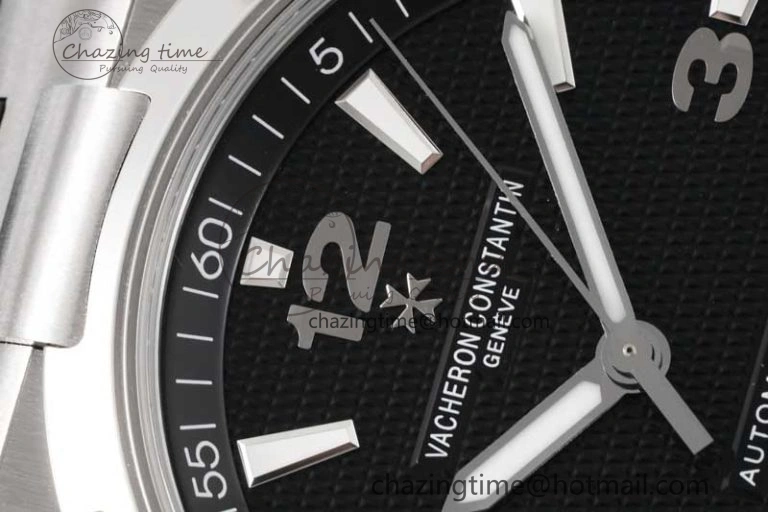 Fashionable Overseas 47040 SS PPF 1:1 Best Edition Black Textured Dial on Black Rubber Strap A 9886