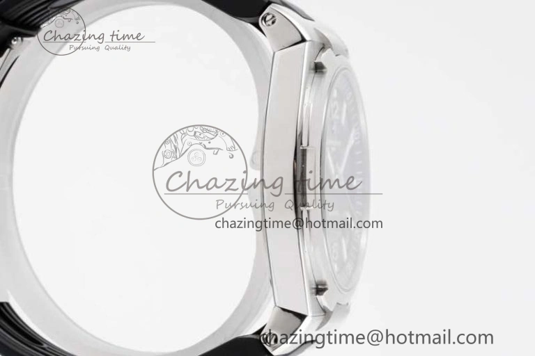 Fashionable Overseas 47040 SS PPF 1:1 Best Edition Black Textured Dial on Black Rubber Strap A 9886