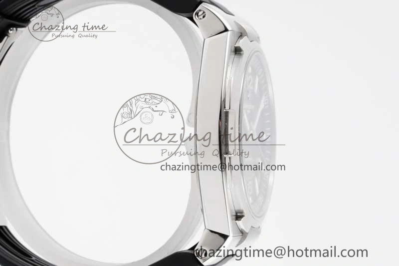 Fashionable Overseas 47040 SS PPF 1:1 Best Edition Black Textured Dial on Black Rubber Strap A 9886