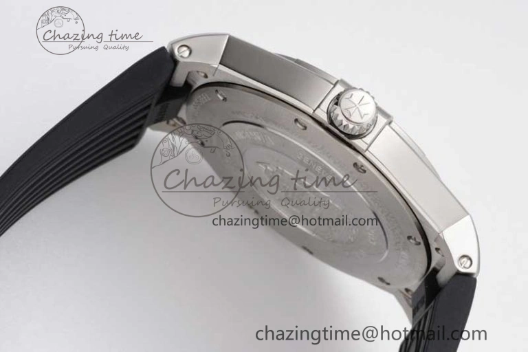 Fashionable Overseas 47040 SS PPF 1:1 Best Edition Black Textured Dial on Black Rubber Strap A 9886