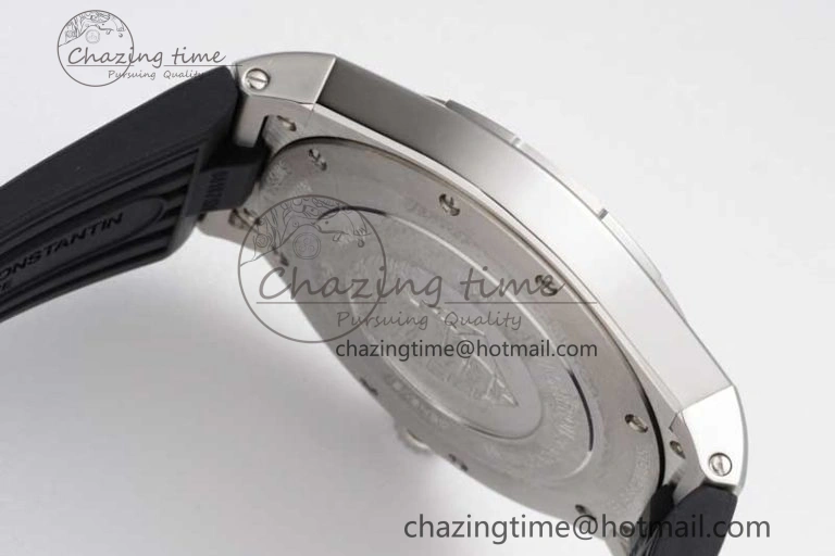 Fashionable Overseas 47040 SS PPF 1:1 Best Edition Black Textured Dial on Black Rubber Strap A 9886