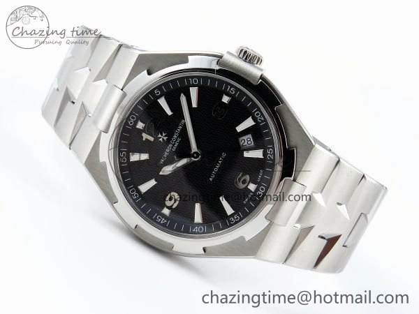 Overseas 47040 SS PPF 1:1 Best Edition Black Textured Dial on SS Bracelet A MultiPurpose 9881