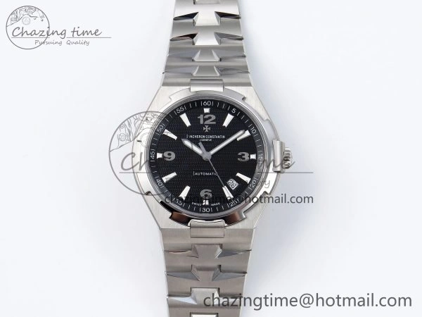 Overseas 47040 SS PPF 1:1 Best Edition Black Textured Dial on SS Bracelet A MultiPurpose 9881