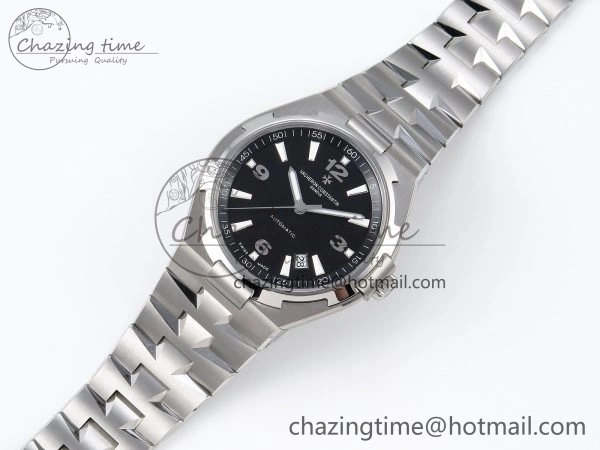 Overseas 47040 SS PPF 1:1 Best Edition Black Textured Dial on SS Bracelet A MultiPurpose 9881