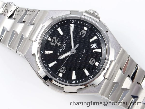 Overseas 47040 SS PPF 1:1 Best Edition Black Textured Dial on SS Bracelet A MultiPurpose 9881