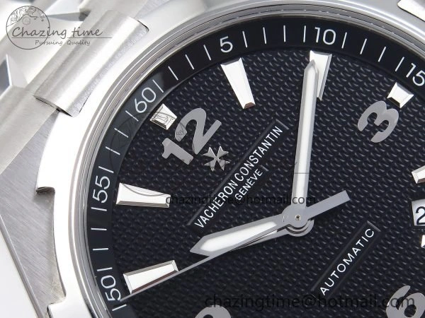 Overseas 47040 SS PPF 1:1 Best Edition Black Textured Dial on SS Bracelet A MultiPurpose 9881