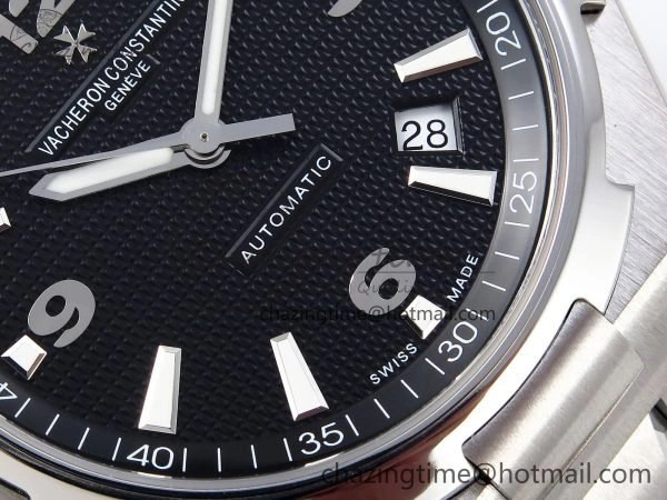 Overseas 47040 SS PPF 1:1 Best Edition Black Textured Dial on SS Bracelet A MultiPurpose 9881