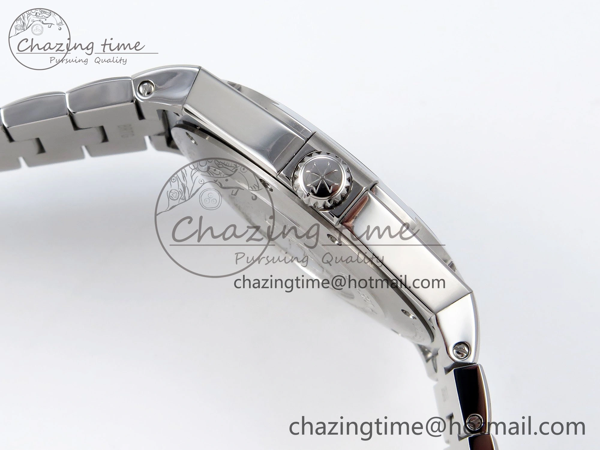 Overseas 47040 SS PPF 1:1 Best Edition Black Textured Dial on SS Bracelet A MultiPurpose 9881