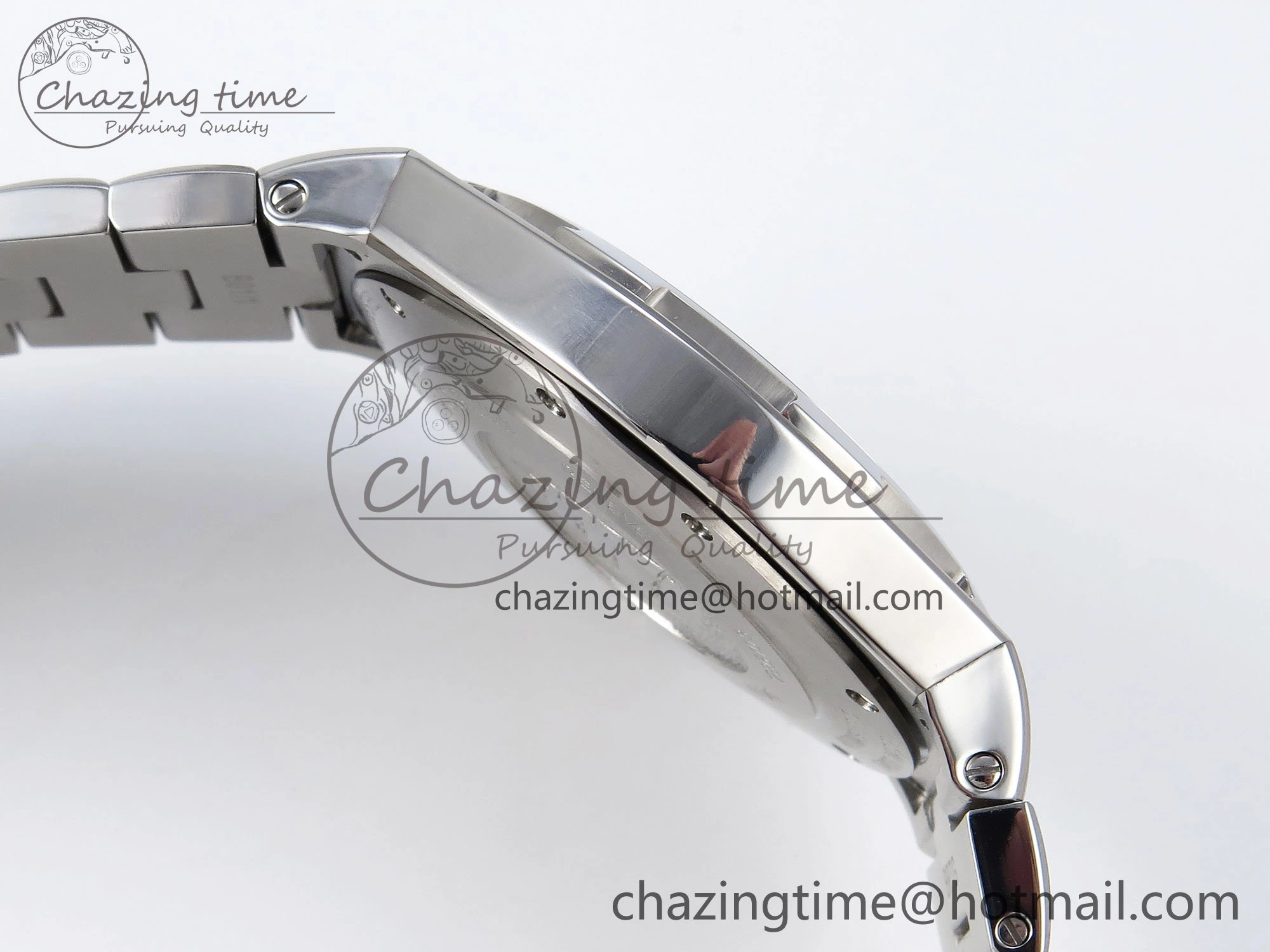 Overseas 47040 SS PPF 1:1 Best Edition Black Textured Dial on SS Bracelet A MultiPurpose 9881