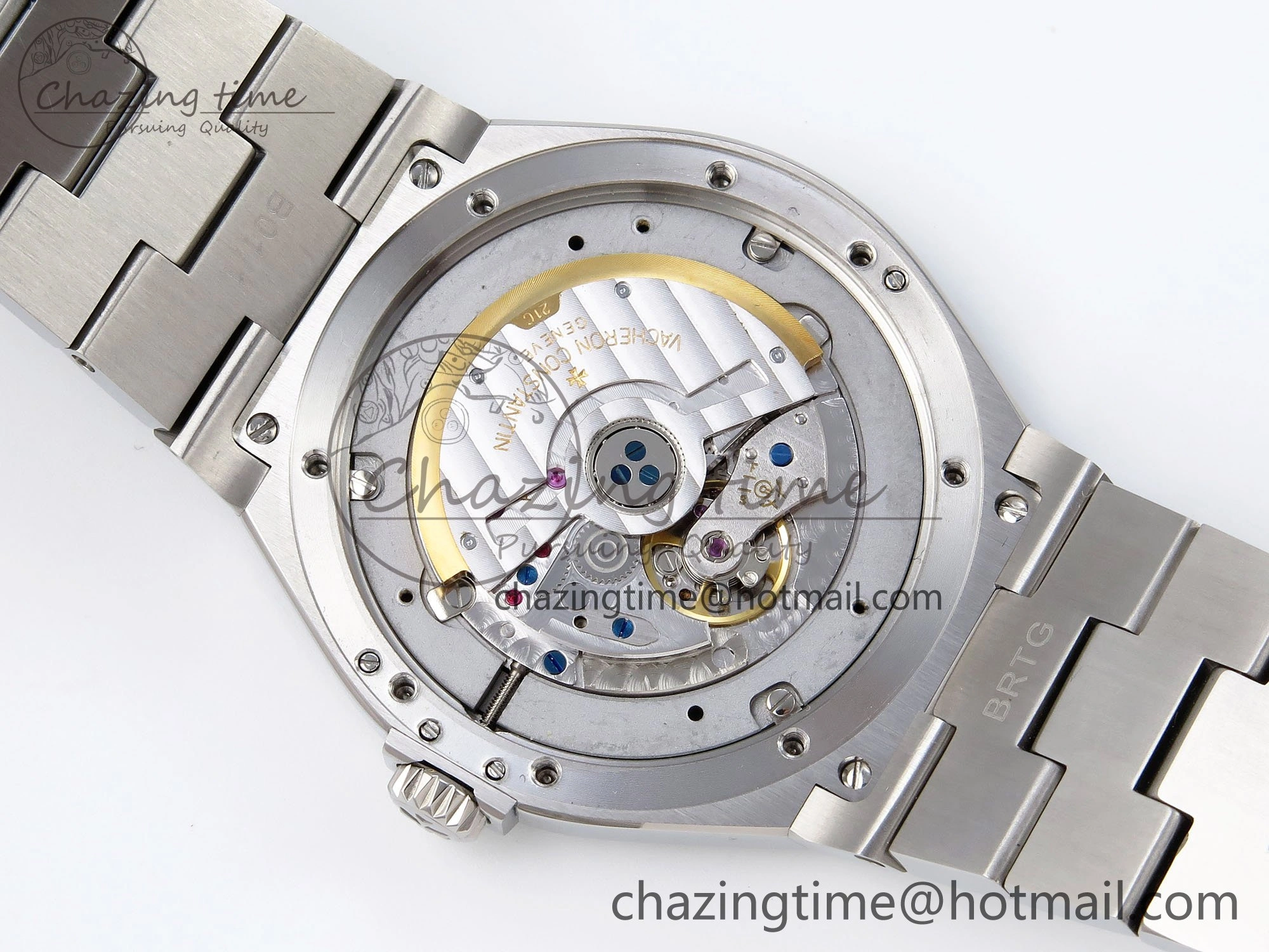 Overseas 47040 SS PPF 1:1 Best Edition Black Textured Dial on SS Bracelet A MultiPurpose 9881