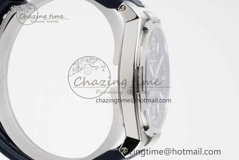 Flexible Overseas 47040 SS PPF 1:1 Best Edition Blue Textured Dial on Blue Rubber Strap A 9888