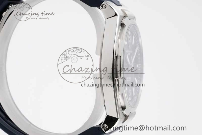 Flexible Overseas 47040 SS PPF 1:1 Best Edition Blue Textured Dial on Blue Rubber Strap A 9888