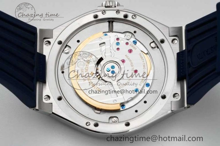 Flexible Overseas 47040 SS PPF 1:1 Best Edition Blue Textured Dial on Blue Rubber Strap A 9888