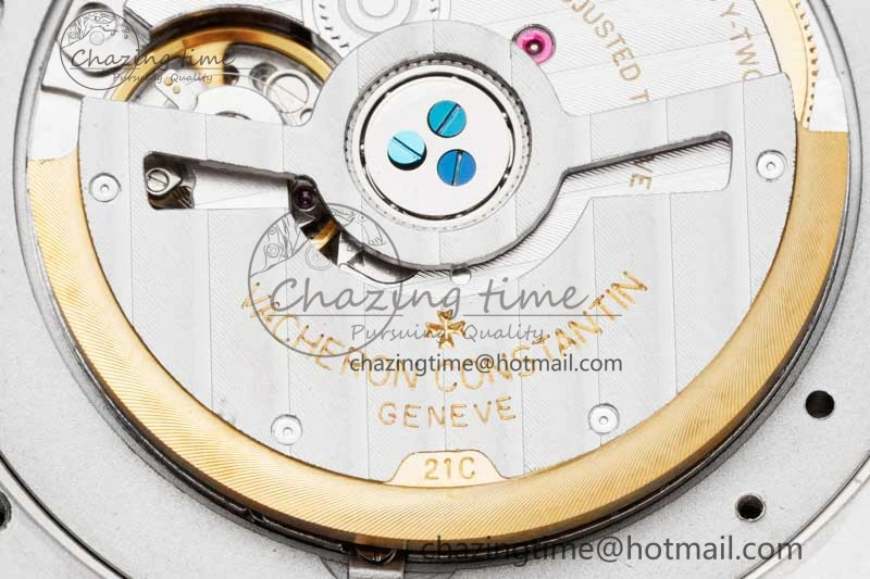 Flexible Overseas 47040 SS PPF 1:1 Best Edition Blue Textured Dial on Blue Rubber Strap A 9888