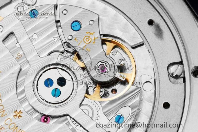 Flexible Overseas 47040 SS PPF 1:1 Best Edition Blue Textured Dial on Blue Rubber Strap A 9888