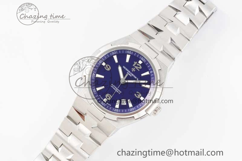 Effortless Overseas 47040 SS PPF 1:1 Best Edition Blue Textured Dial on SS Bracelet A 9887