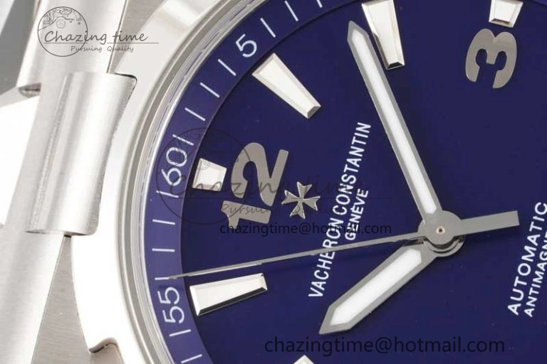 Effortless Overseas 47040 SS PPF 1:1 Best Edition Blue Textured Dial on SS Bracelet A 9887