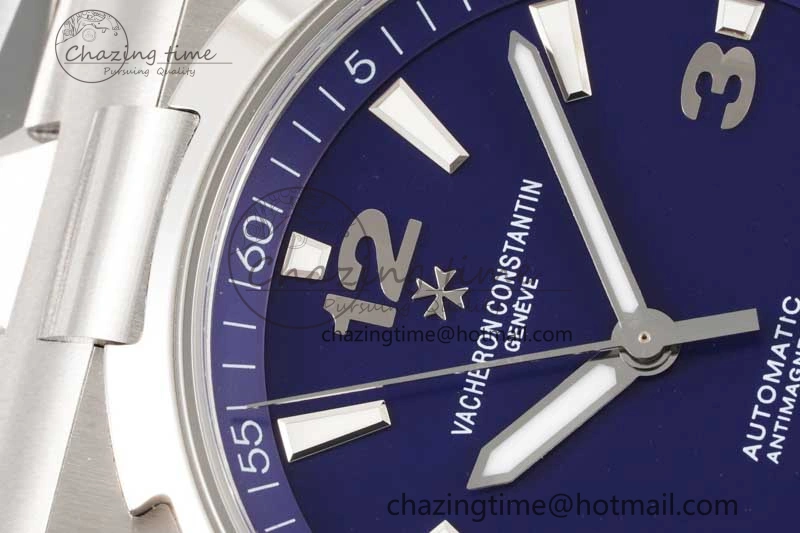 Effortless Overseas 47040 SS PPF 1:1 Best Edition Blue Textured Dial on SS Bracelet A 9887