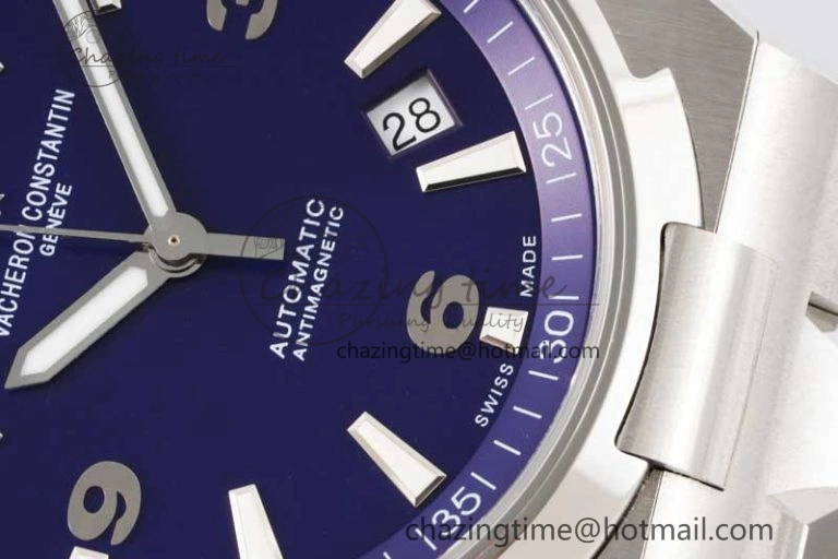 Effortless Overseas 47040 SS PPF 1:1 Best Edition Blue Textured Dial on SS Bracelet A 9887